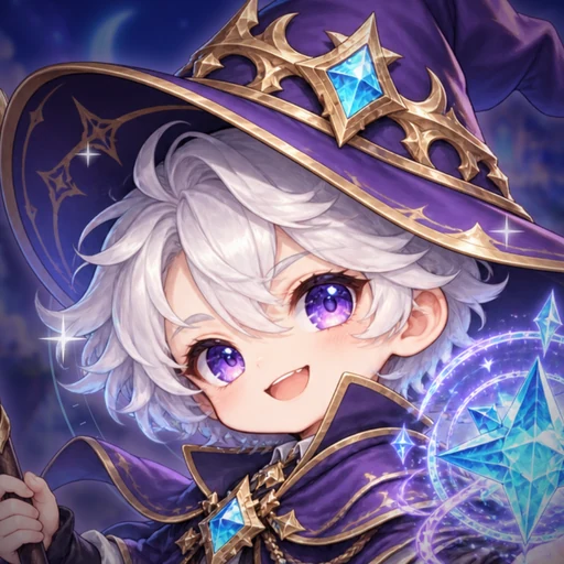 Icône de l'application Aetheria : Idle, le jeune mage en gros plan